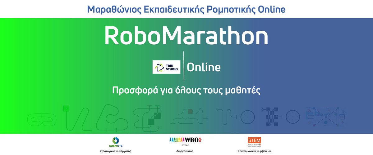 WROHellas's tweet photo. Η φόρμα εγγραφής στο #RoboMarathon https://t.co/SKd1ED0zqeεκπαιδευτική-ρομποτική-για-όλους/ δέχεται εγγραφές ως τις 30 Νοεμβρίου 2020.
Επίσης, όλες οι διαγωνιστικές κατηγορίες του Πανελλήνιου Διαγωνισμού Εκπαιδευτικής Ρομποτικής έχουν "ανοίξει" για τις εγγραφές των ομάδων σας! https://t.co/WFOJerFLRl