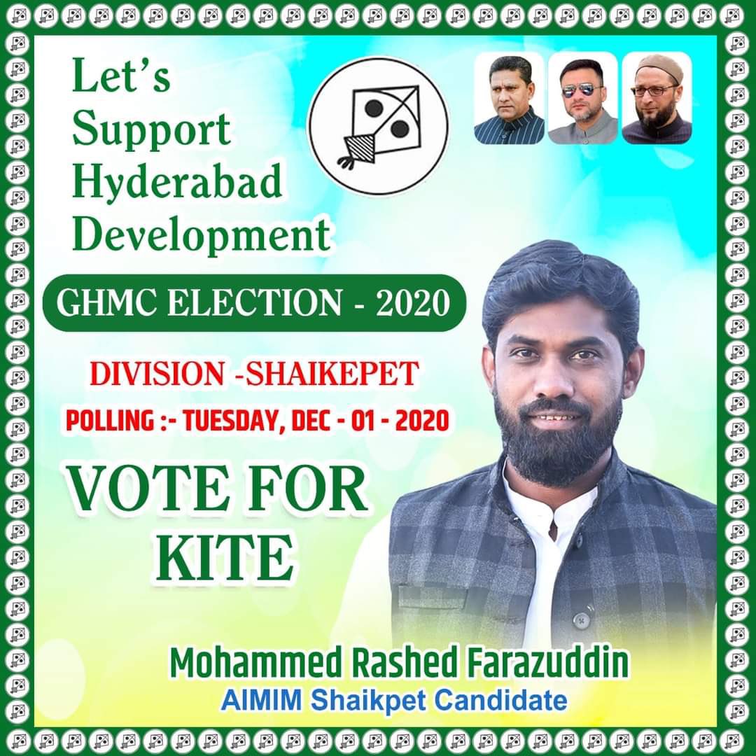 AzharDabeer786's tweet photo. #VoteForKite ✌️ 
#1dec2020 
#GHMCElections2020 @asadowaisi @aimim_national @MohdRashedFaraz https://t.co/wHTYudXTru