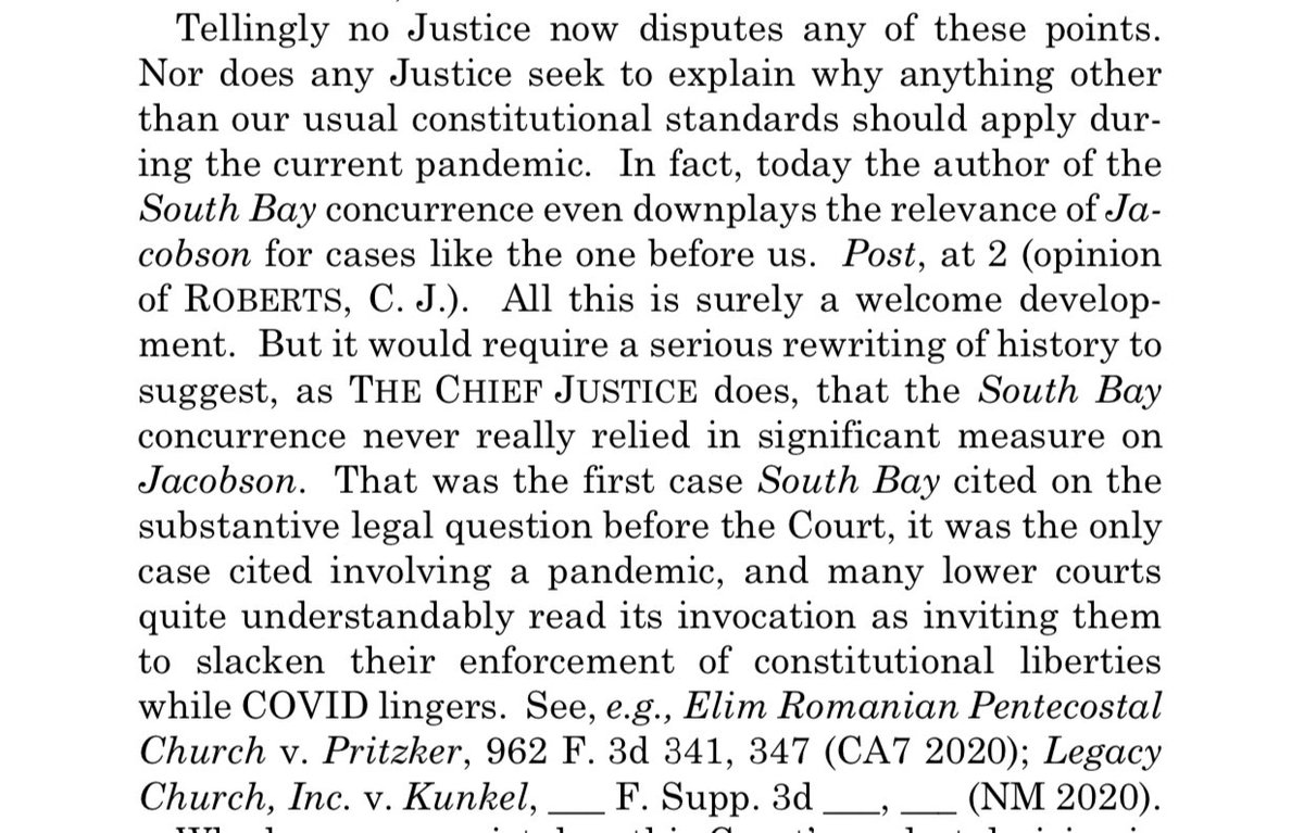 Serious shade here. "But it would require a serious rewriting of history to suggest, as THE CHIEF JUSTICE does, that the South Bay concurrence never really relied in significant measure on Jacobson."