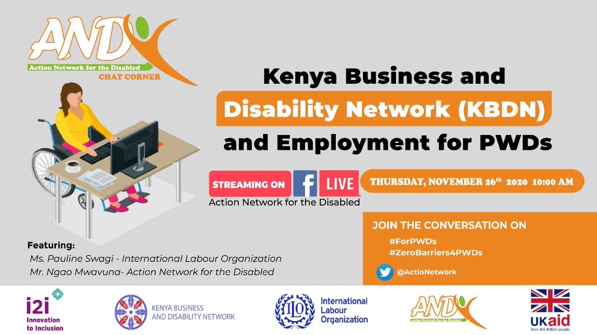 NiuslineLive's tweet photo. Good morning? Today we are engaging in a very candid conversation on employer-led initiatives for #PWDs inclusion in the workplace. Join us! @ActioNetwork @ilo #ZeroBarriers4PWDs #ForPWDs https://t.co/jd3dHt7OHU