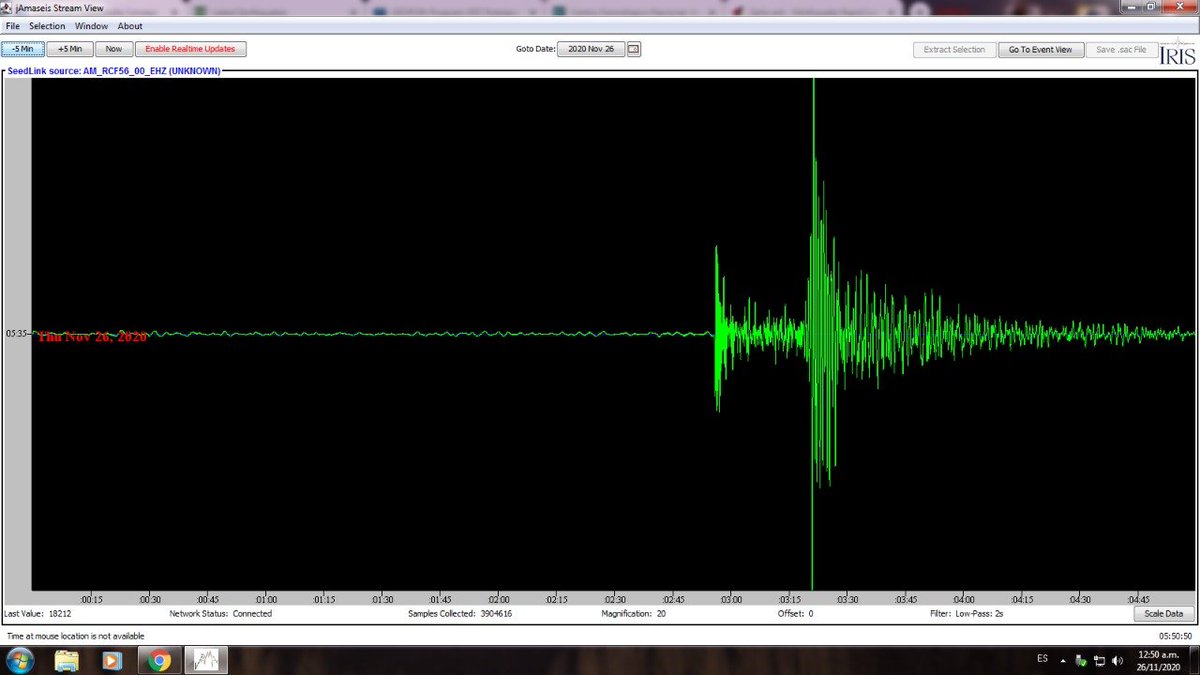 Asismet_IF's tweet photo. Registro del #sismo de M4.3 frente a Huacho en el sismógrafo ubicado en Lima Cercado. También se registró en el sismógrafo de Huánuco #RCF56. Ambos sismógrafos estan administrados por los administradores del equipo de @Asismet https://t.co/rLu8WzOYQ5