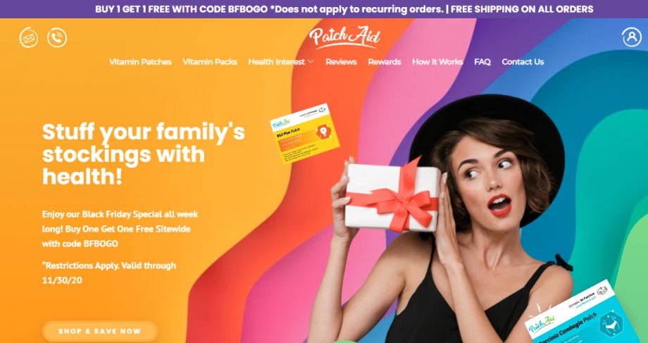 cbdskystore's tweet image. PatchAid Black Friday Sale #PatchAid #Ad Use Code: BFBOGO  to take advantage of the buy one get one free!!! Transdermal Vitamin Patches bit.ly/3hwngCk