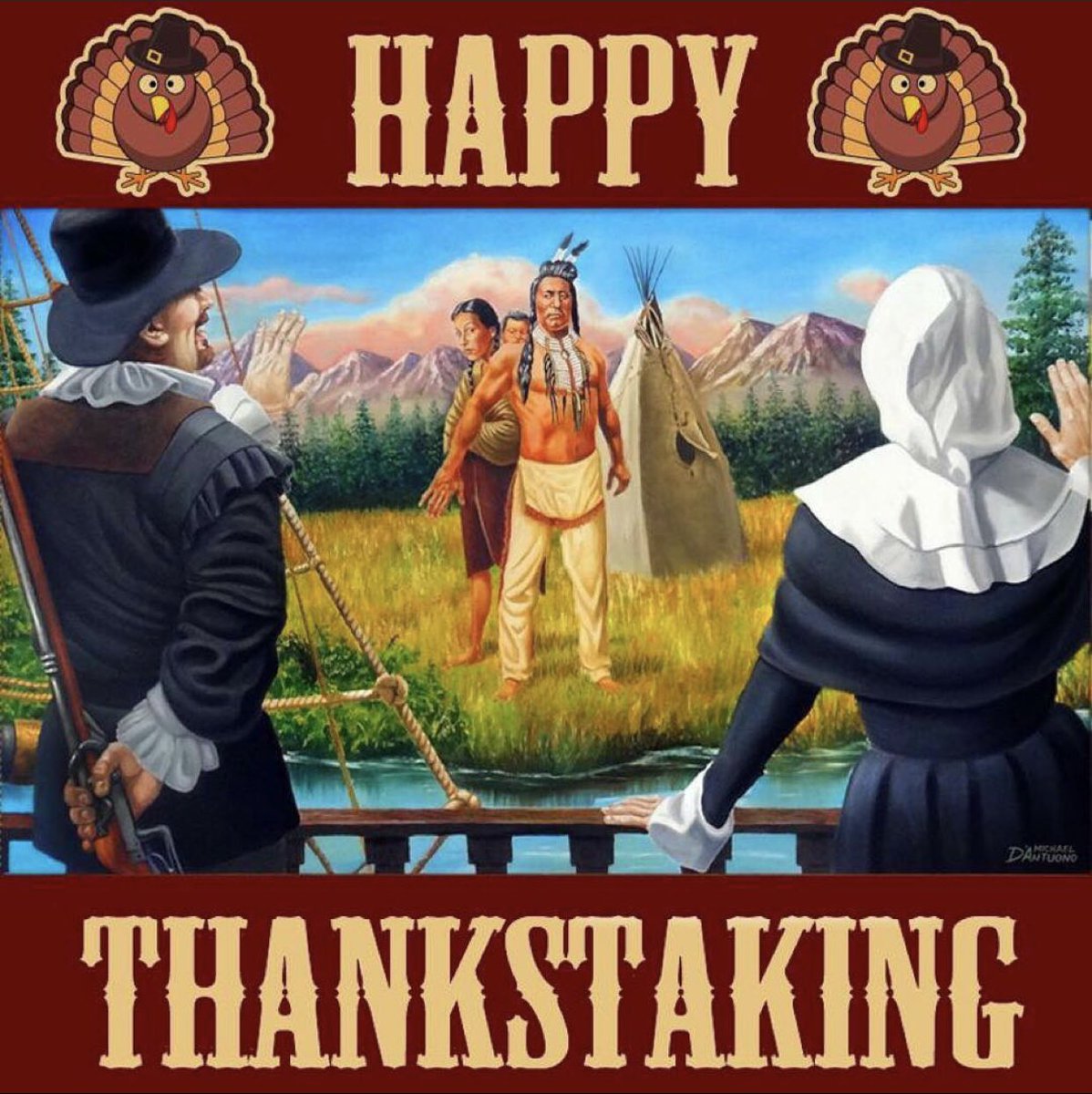 SirEdwinFreeman's tweet photo. Happy Thankstaking! While you spend the day feasting and celebrating. We remember our native ancestors that were trapped, captured and taught to think backwards. 🇲🇦 #HappyThankstaking #NationalDayOfMourning #MoorishAmerican #NativeAmerican #Aboriginal #Indigenous #Yamassee https://t.co/AhpDpOqomn