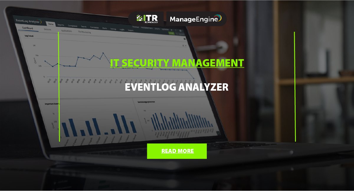 ITRTech_za's tweet image. Cross-check event logs prevent damage to your environment. Implement EventLog Analyzer and analyze network logs, correlate, and compile detailed threat reports.

Read more: zcu.io/T0fa 

#EventLogAnalyzer #NetworkThreats #ITRTechnology #ManageEngine