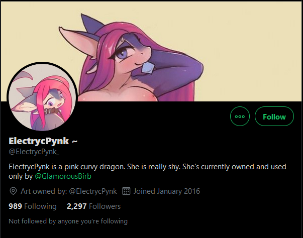 ElectrycPynk's tweet photo. Hey guys what is up with these twitters? How does birb even own the character, did he obtain some adopt form from Pynk, or did he just say it was his when Pynk imploded themselves? https://t.co/ZKFxgv1z7Q