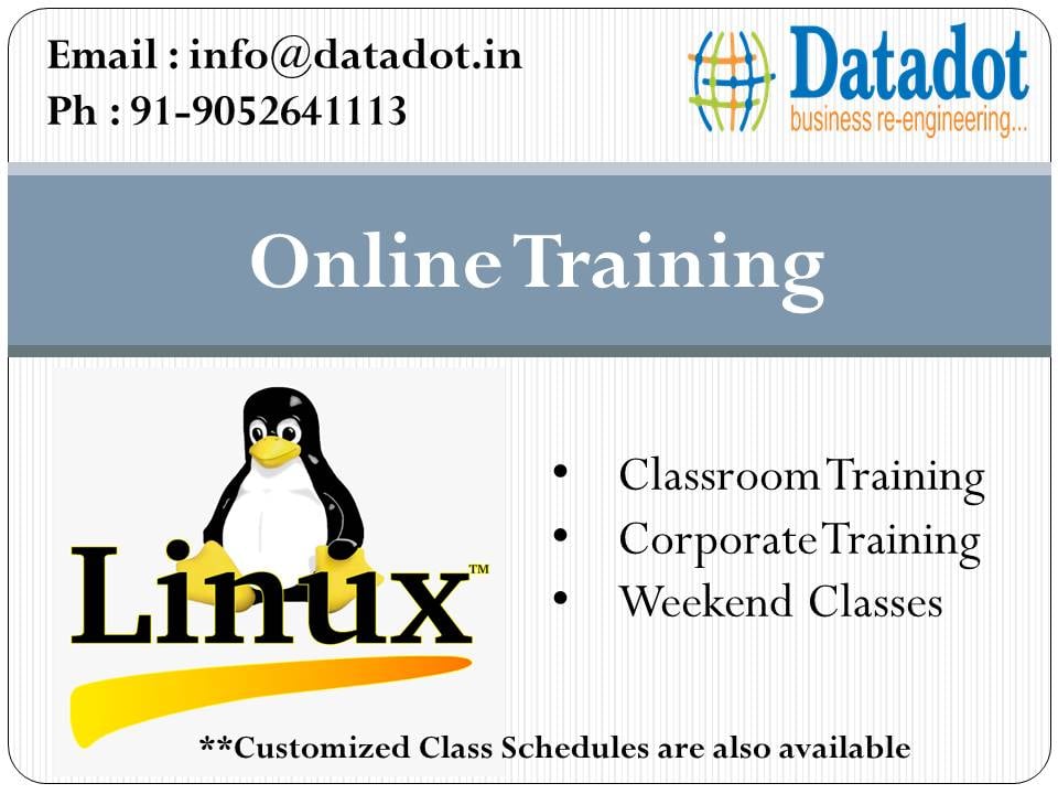 DatadotT's tweet image. Our Blog : datadottraining.blogspot.com…/linux-admin-online-t…
Attend free demo : goo.gl/forms/m9gSZXmZ…
#Linux #online #training #course #education #software #learning #career #knowledge #classes #students #datadot
For More info : datadot.in
Call us : 9052641113
