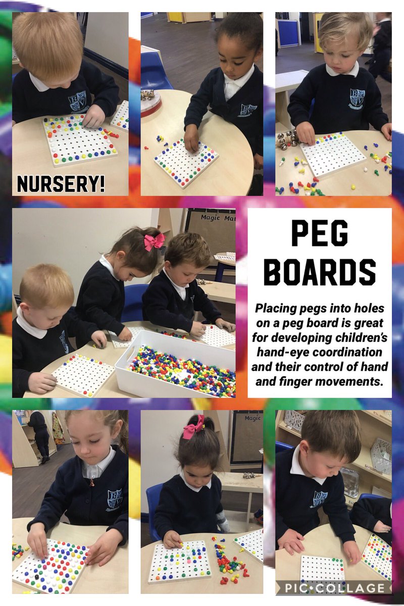 MissBurnsBVP's tweet photo. Placing pegs into holes on a peg board is great for developing childrenโs hand-eye coordination and their control of hand and finger movements. @BelleValeSchool @MissBonerBVP #SuperWriters #KeepingFocused https://t.co/U8oC2enXMj