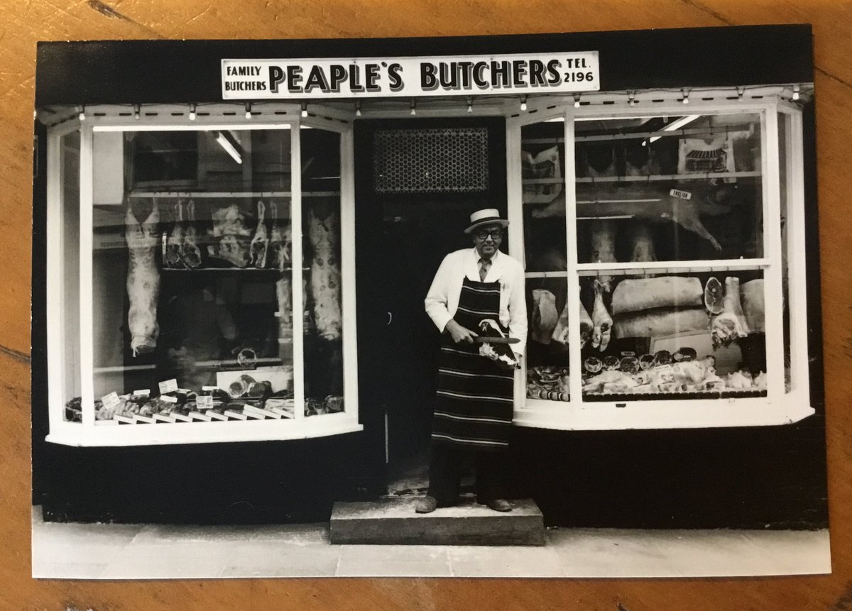 Day 4 of <a href="/justacard/">brian huston</a> Indie Week

This is a postcard of Joe Peaple, he used to have a butcher next to us on Salisbury Street. We are lucky to still have lots of independent shops &amp; businesses which make our town &amp; surrounding area unique.

#shoplocal #justacard #justsupportsmall