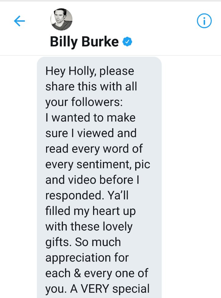 BillyBurkeFansU's tweet photo. A heartfelt thank you from Billy, to all those that signed his birthday card. 
I also would like to say thank you, and I think I can speak for everyone in saying, it's truly an honor to be a fan. 🙏 @billy_burke

#BillyBurke #ThankYou. https://t.co/RPpQn5ikMD