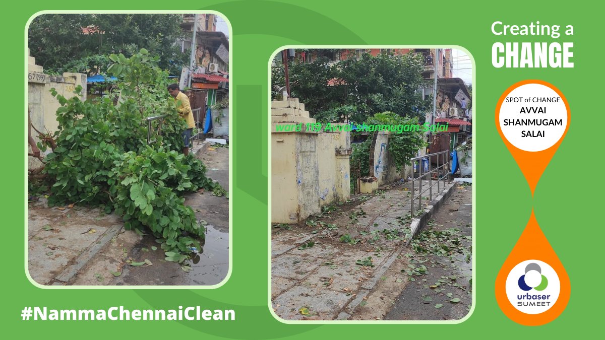 SumeetUrbaser's tweet photo. Nivar or not...
Urbaser Sumeet's relentless service to Chennai continues.
சூறாவளி நிலை இருந்தபோதிலும் எங்கள் சேவைகள் தொடர்கின்றன

Spot of Change: Avvai Shanmugam Salai
#NammaChennaiClean

#chennai #urbasersumeet #NivarCyclone #rubbishclearance #fallingtrees #horticulturewaste https://t.co/2o0D38xoPA