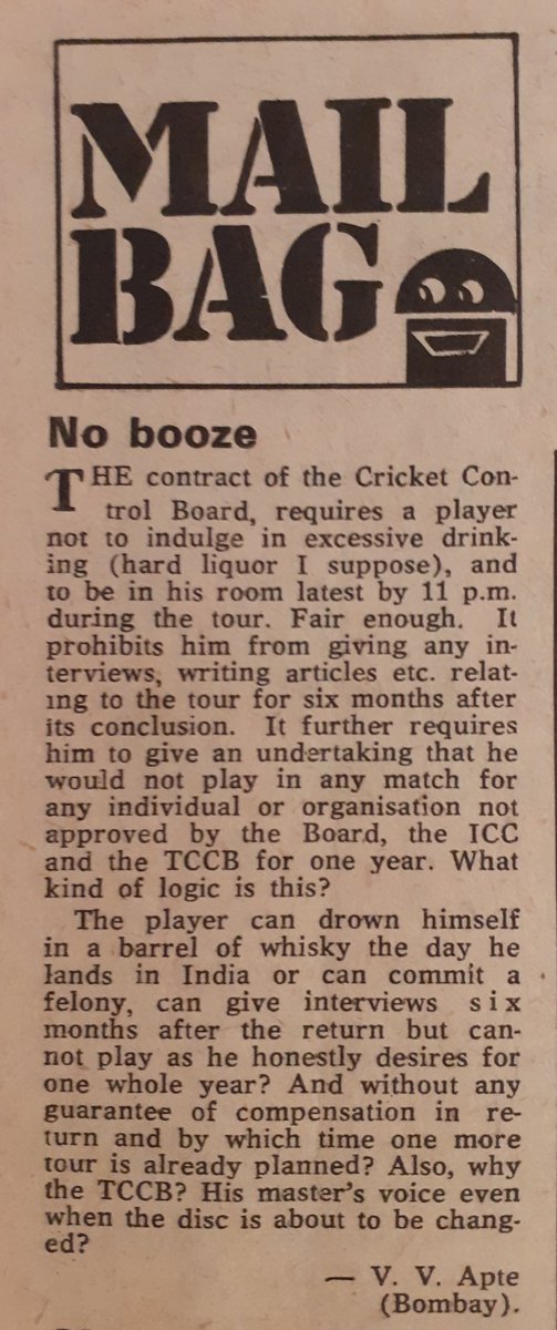 🌑 (@SaikiaArup) on Twitter photo 26/11/2020 19:46:29 This letter from a reader appeared in 'Sportsweek' April 1979 This letter from a reader appeared in 'Sportsweek' April 1979