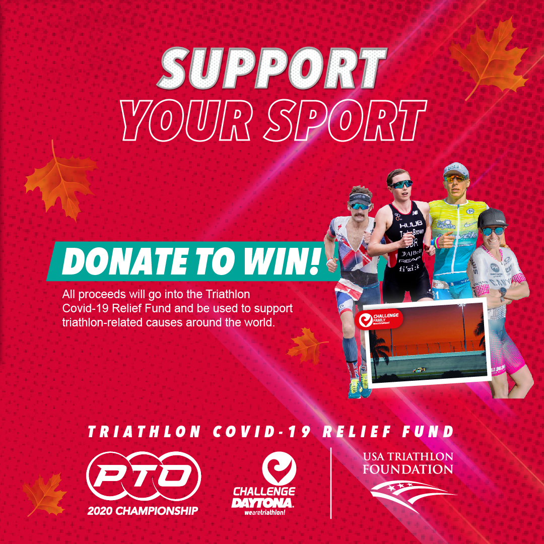 Day 4 of our charity prize draw is LIVE! 🎊 #SupportYourSport and donate towards the Triathlon Covid-19 Relief Fund for the chance to WIN HUGE PRIZES including a virtual coaching session with @trithedon Donate to win 👉 pto.live/PTOCharityDraw