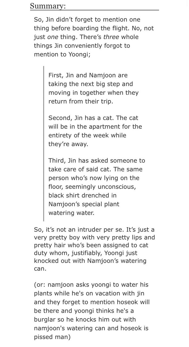 — Nothing without sunlight [yoongified] • NSFW • one chapter• 40850 words • Yoongi knocks Hoseok the fuck out • somewhat rivals to lovers • bit of side Namjin for the soul • I want to read this for the first time  again  https://archiveofourown.org/works/27063184&nbsp;