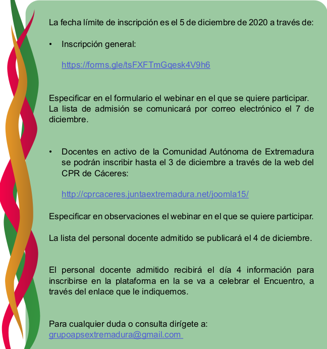ApSExtremadura's tweet photo. ¿Quién puede participar e inscribirse en el XIII Encuentro Estatal de Aprendizaje-Servicio y Acto de entrega de la VI edición de Premios?

Enlace de INSCRIPCIÓN GENERAL: 

https://t.co/5BjEn3GXk6

Docentes en activo de Extremadura: https://t.co/WhIpwGAFWh https://t.co/alODQNK6jf