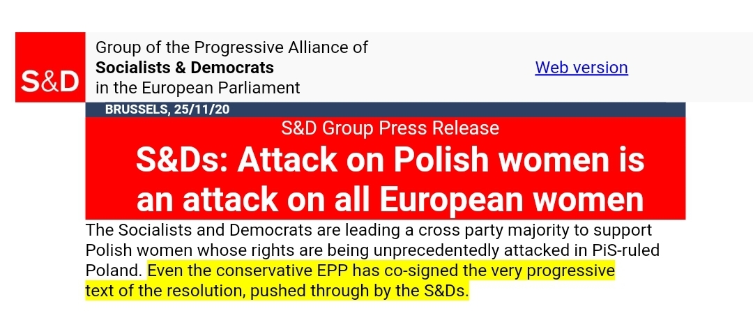 ‼️ El Partido Popular Europeo se suma a una resolución socialista contra la soberanía de Polonia y el derecho a la vida de los no nacidos. Y los socialistas se jactan de ello:
"El @ppegrupo ha co-firmado un texto MUY PROGRESISTA".
😡 ¡Qué escándalo!
❤️ #SíALaVida https://t.co/wnmnXGwwo1