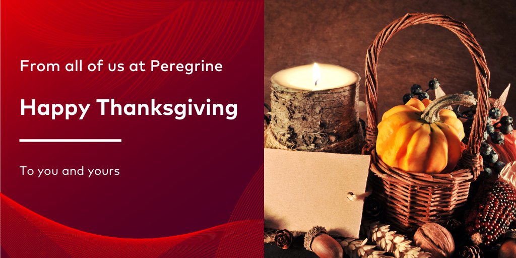 After the year that we’ve had, with its losses both big and small, it's important to remain thankful for all the good things in our lives - food, family and friends. Happy Thanksgiving from the Peregrine team!

#Thanksgiving2020