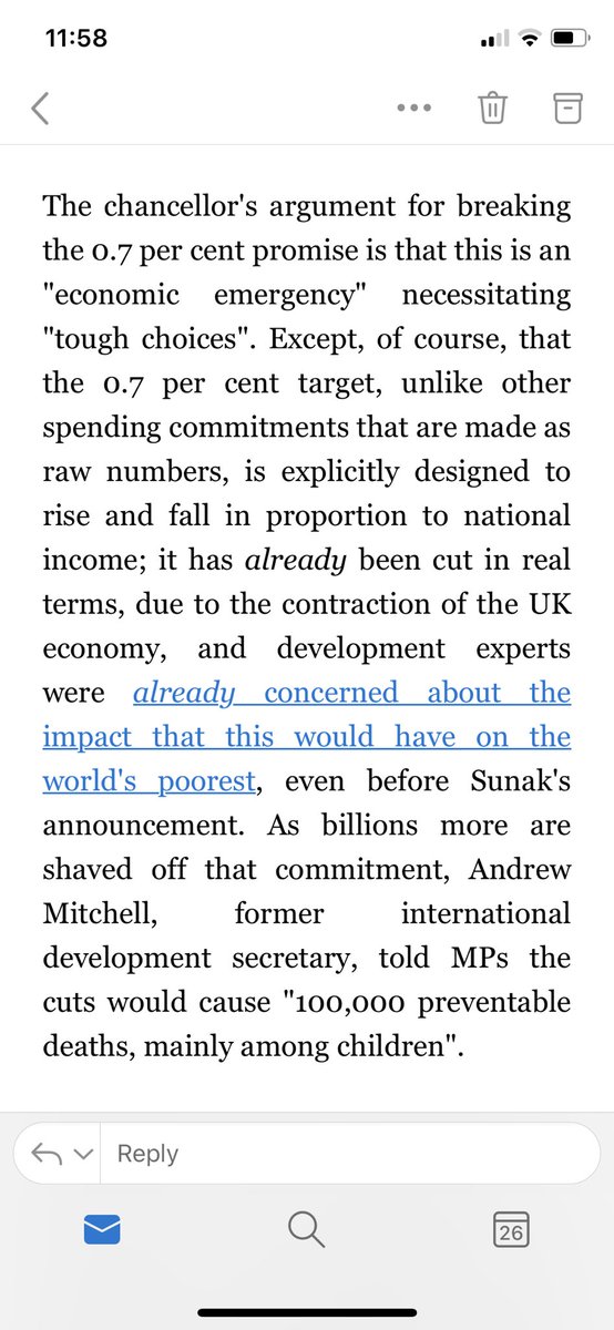 Here is the background to that from  @PronouncedAlva who also wins an award for correctly reporting 0.7 as being of GNI not GDP. 