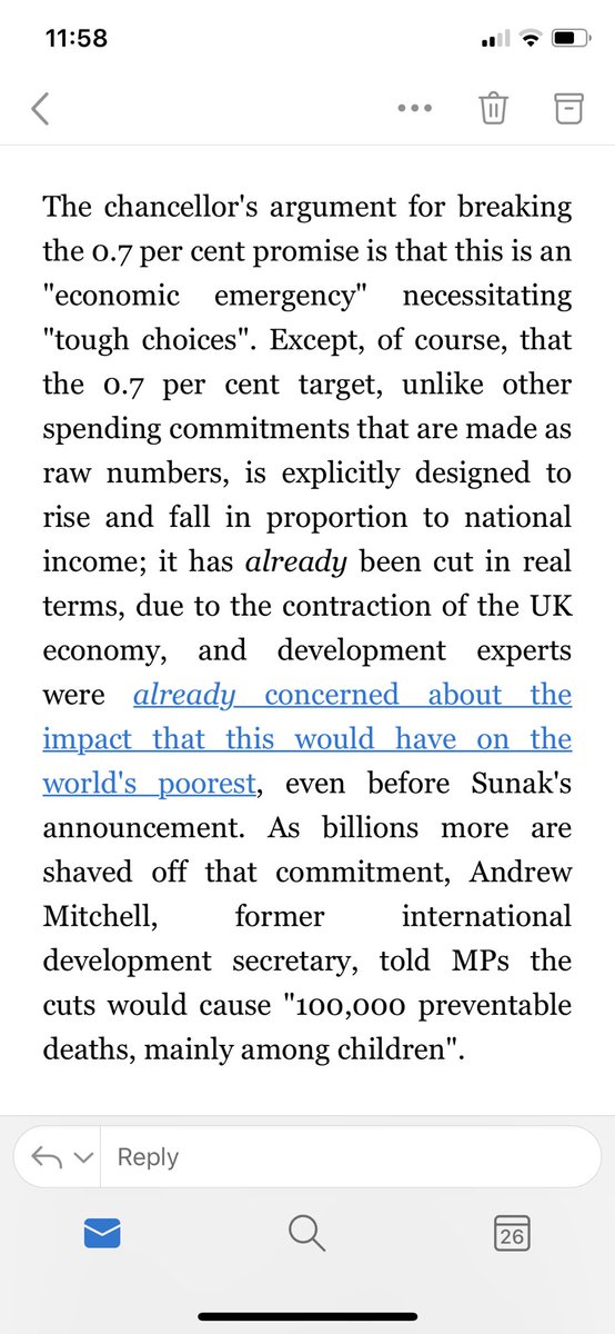 Here is the background to that from  @PronouncedAlva who also wins an award for correctly reporting 0.7 as being of GNI not GDP. 