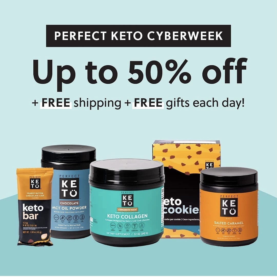 Perfect Keto’s biggest sale of the year is LIVE and they’re serious about these savings...
25% off 👉any 2 items
40% off 👉any 4 items
50% off 👉any 6 items
25% off all individual Perfect Keto products, today through tomorrow only. bit.ly/3m2hyKH
