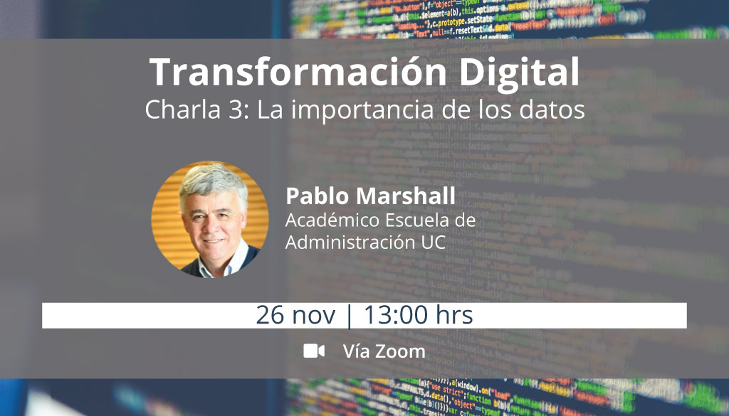 Programa_PymeUC's tweet photo. Hoy- 13.00h. No te pierdas la tercera charla sobre Transformación Digital, donde conversaremos sobre el crecimiento explosivo de datos y la importancia de darles valor para una mejor toma de decisiones. Inscripciones en https://t.co/KhwXo2jefa

 #pymeuc  #TransformacionDigital https://t.co/96ooq7xFyu