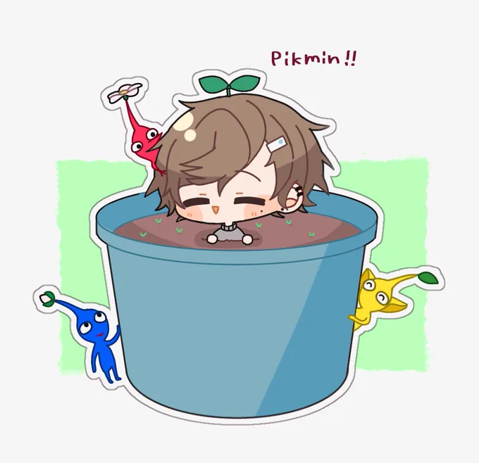 ピクミン配信ときいて浮かれた
 #かな絵 