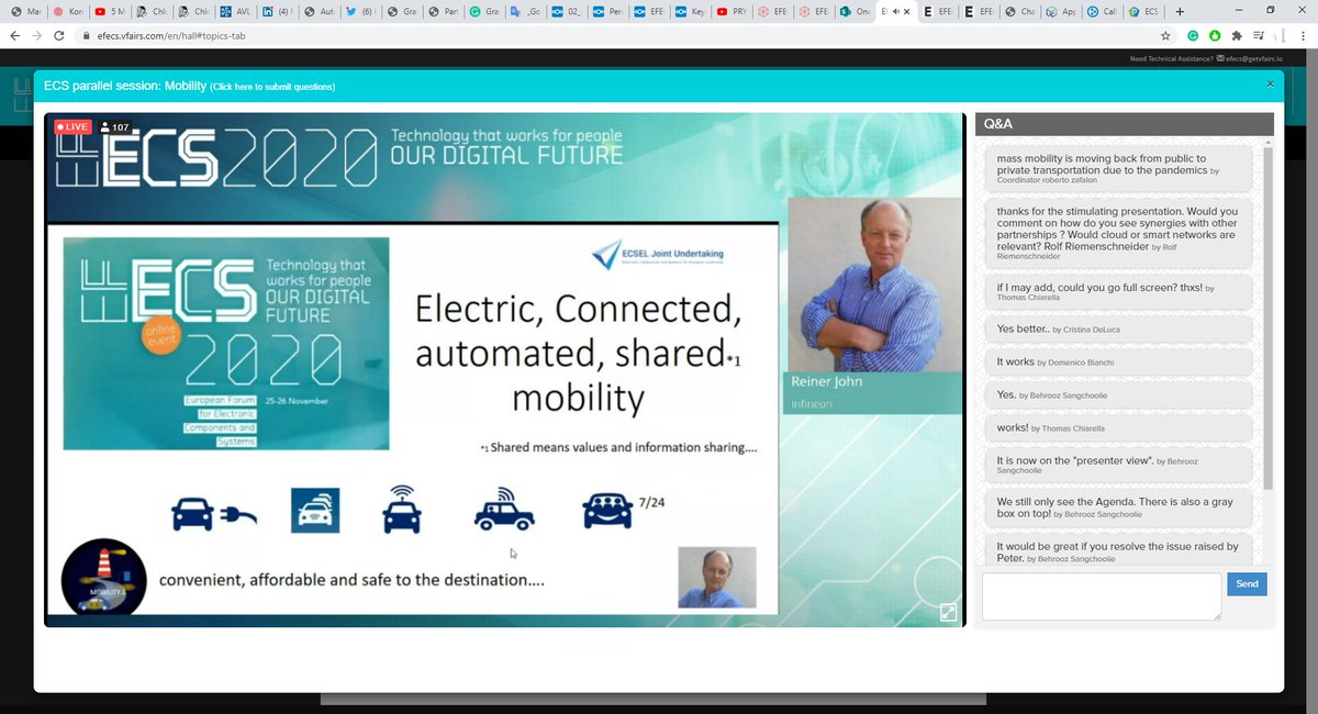 Our project coordinator <a href="/reiner_john_/">reiner john</a> was giving an excellent speech at Lighthouse Mobility: Research Priorities for #Electric #Connected and #Automated #Mobility: ECS SRIA and Mobility.E Lighthouse session in #EFECS2020