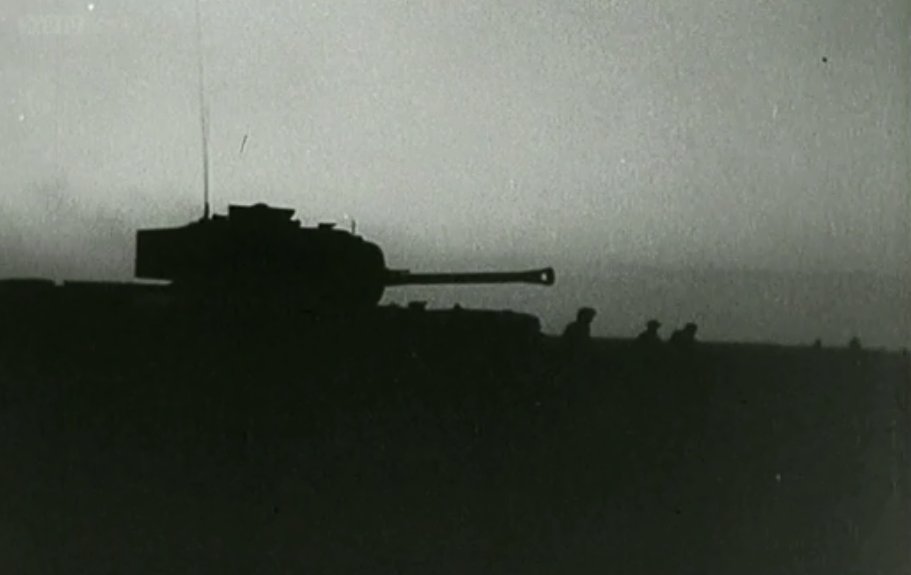 As we come to the end of 18 July, the programme has not mentioned infantry - nor problems of artillery - once, nor German losses.Then cuts to nice dusky footage of a Churchill VI, which is completely unrelated.This is a *very* tank heavy push by Holmes. /45