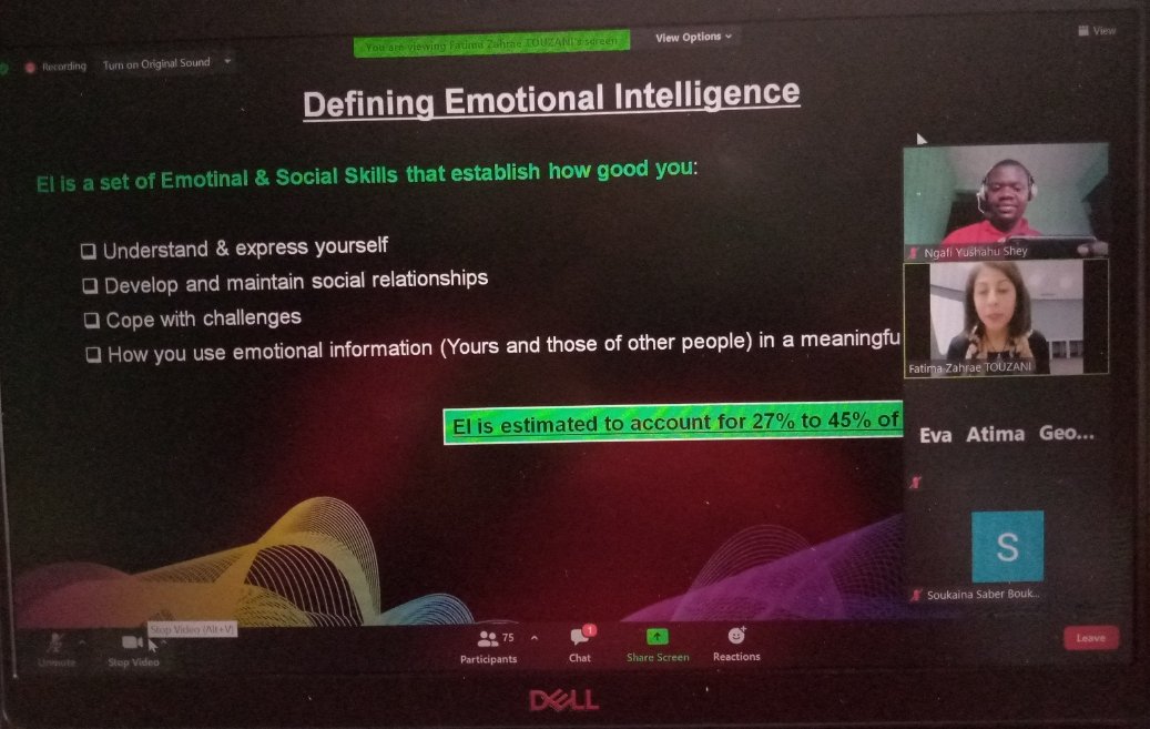 AndPyla's tweet photo. Emotional Intelligence from @TamyTouzani. Amazing session
#TheAfricaWeWant
@Atlas4Dev 
@The2063Academy 
@hatimelotmani https://t.co/YtqG93XNDl