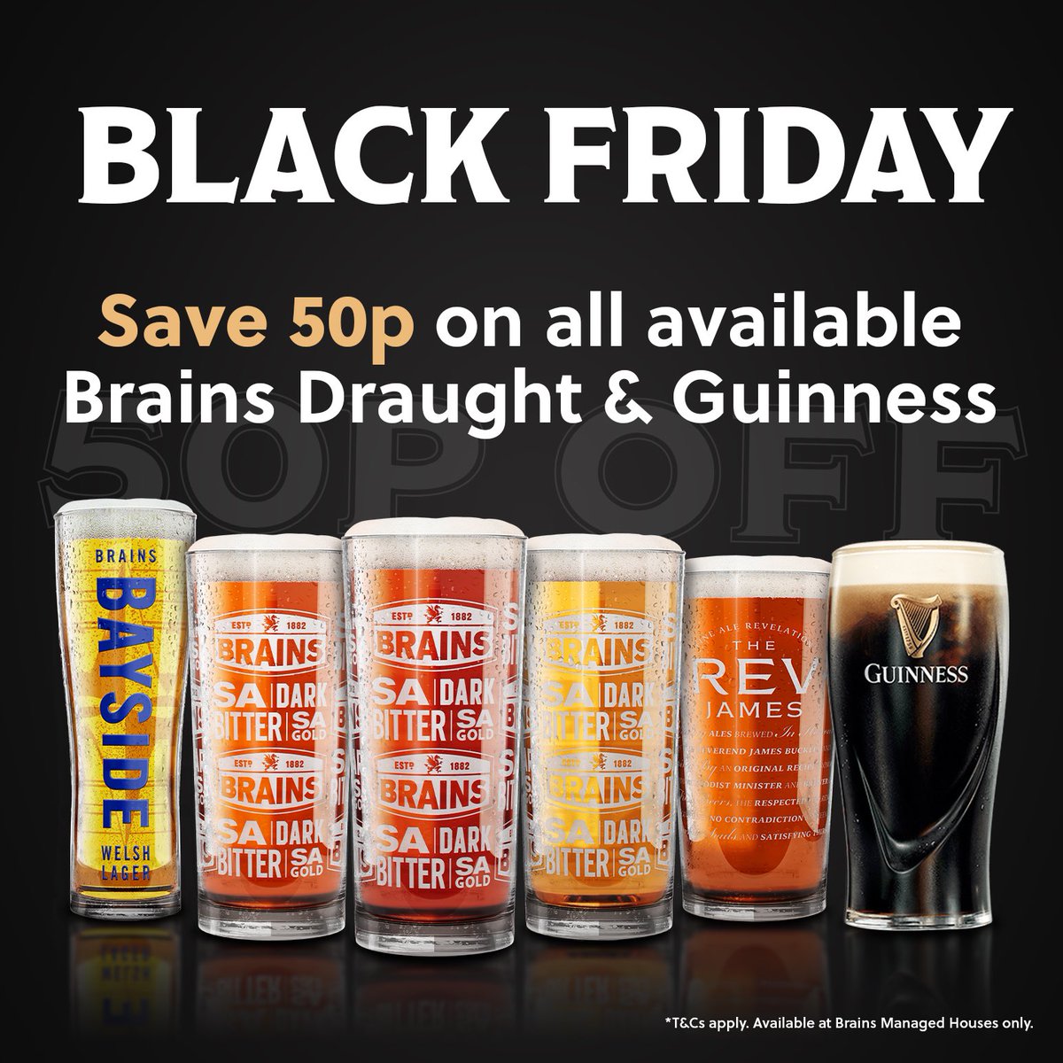 Join us today &amp; tomorrow between 5-8pm for 50p off the below #BlackFridayDeals #blacklionllandaff