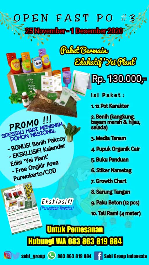 sahl_group's tweet photo. Alhamdulillah, @sahl_group open PO #3 untuk Paket Bermain Edukatif Yei Plant - Plants are Friends 🎉
Bonusnya lebih banyak dari kemarin loooh 😍

Order/more information:
IG: https://t.co/CEBpNFKekR
FB: https://t.co/RrhCJCP9EY
WA: https://t.co/Fjuh2Yqpbl https://t.co/wXgpWLvF0E