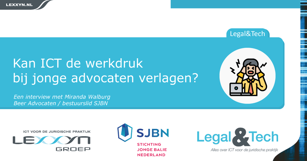 LexxynGroep's tweet photo. Werkdruk en stress zijn altijd actuele thema's, ook bij jonge advocaten. Voor ons magazine #LegalTech spraken wij met Miranda Walburg, advocaat bij @Beer_advocaten en bestuurslid bij de @JongeBalieNL over hoe technologie kan helpen, maar het soms ook erger kan maken. https://t.co/VApQPv9HGZ