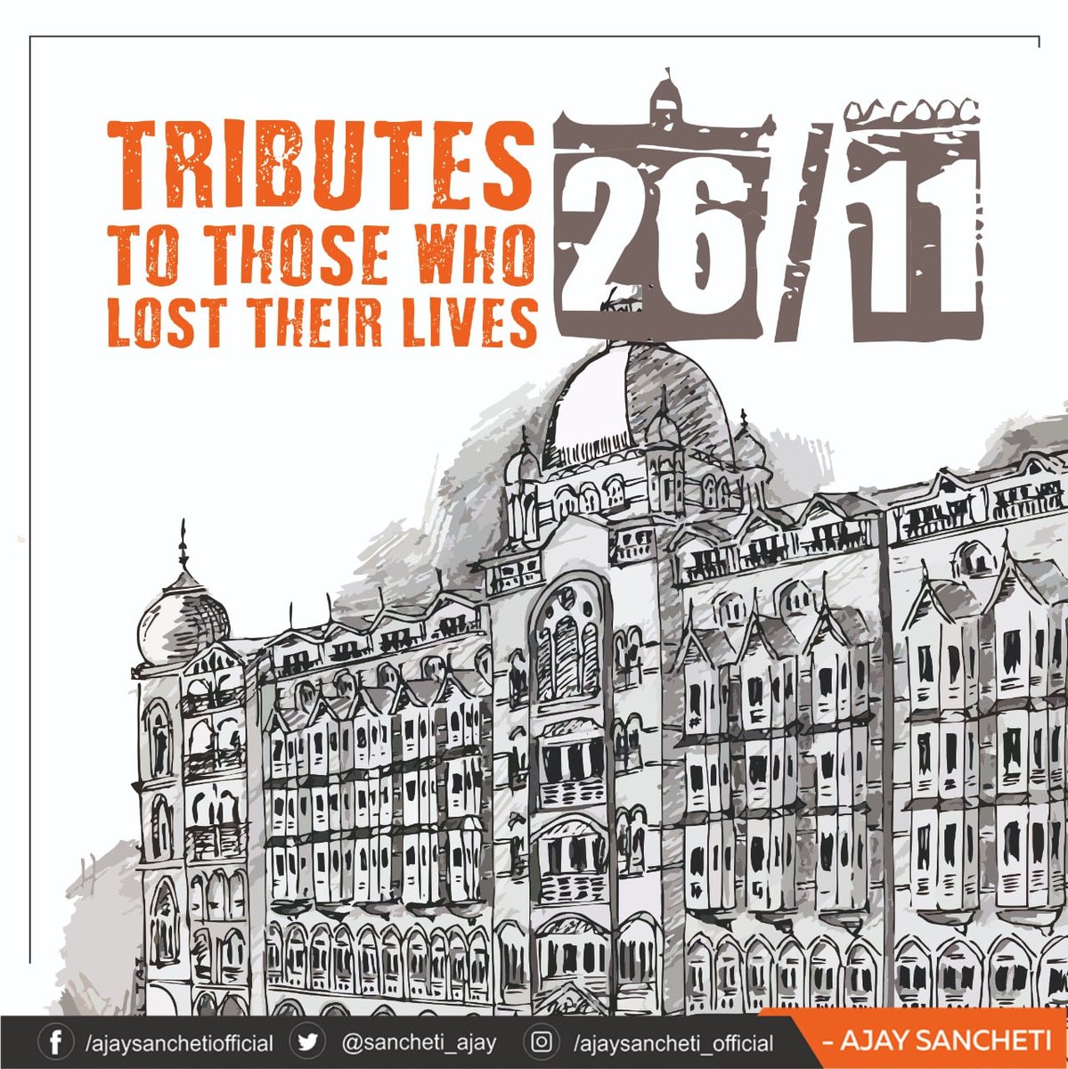 sancheti_ajay's tweet photo. Saluting the Bravehearts who sacrificed their lives in #MumbaiTerrorAttack.
#26november #Mumbaiattack https://t.co/wSxwpXrF5g