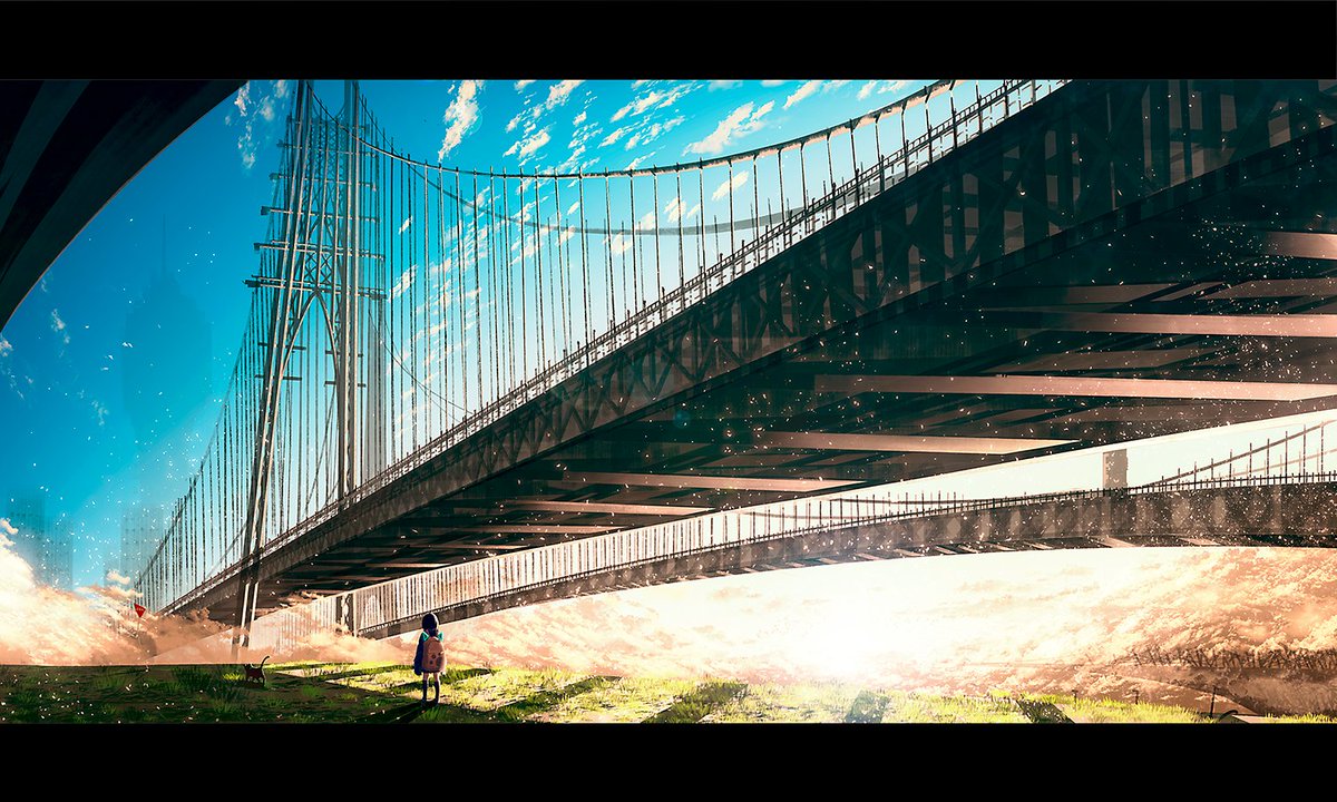 「昨日アップした絵について少し説明を。
歩道橋と今までの絵との配置関係です。実はこ」|choocoのイラスト