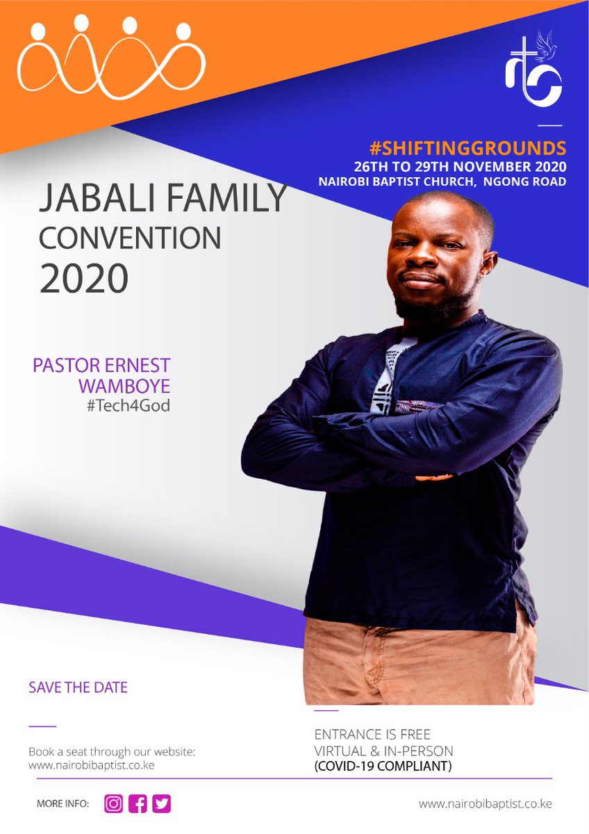 NairobiBaptist's tweet photo. On Saturday 28th November 2020 we have 4 different workshops.
#Tech4God by @ErnestWamboye from (10:00 am to 12:00 noon) https://t.co/BNZV44BgCa