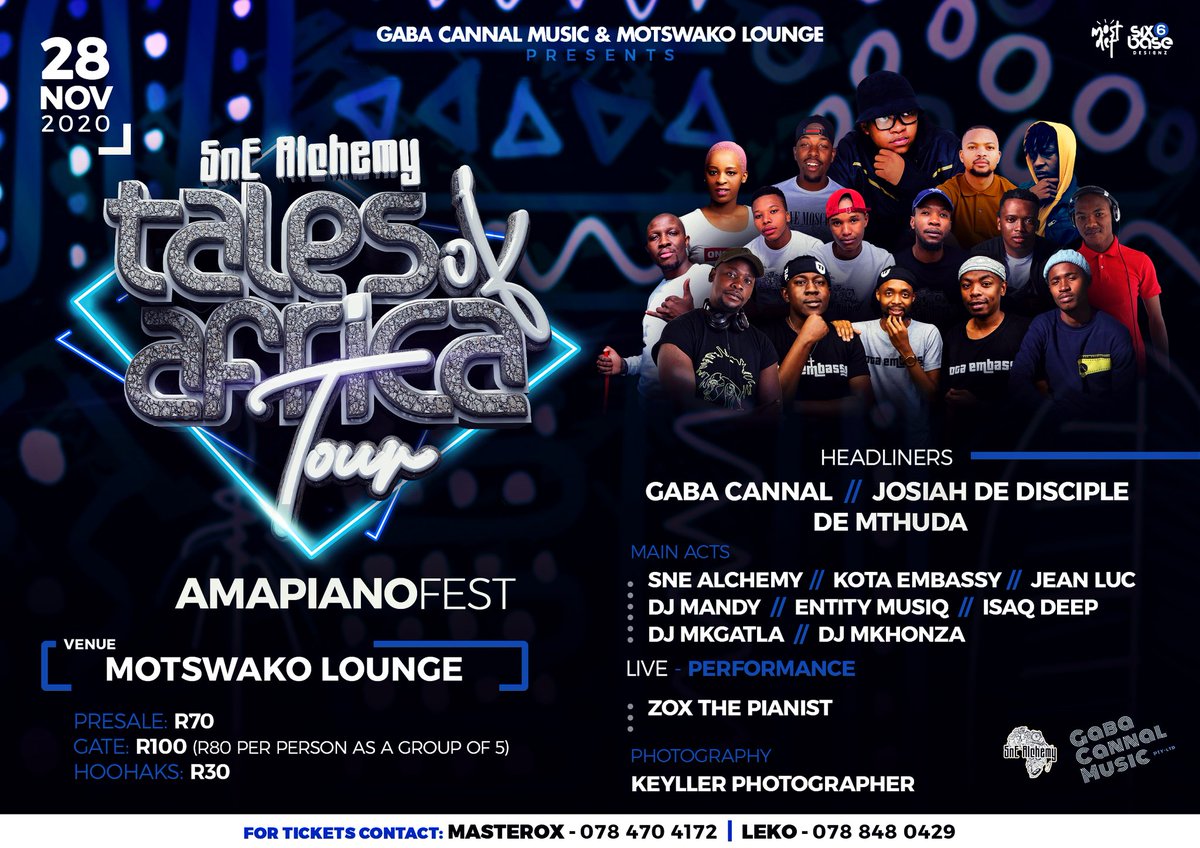 The wait is almost over 🔥🔥🔥 Get your ticket today 🤞🏽🤞🏽🤞🏽

#TOATour🔥
#GcM2020 🙌🏾
#SnE_Alchemy🤫
#AmaPianoFest