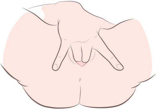 • After 2 or 3 mins, slowly pull out ur middle finger. You’re now going to insert both ur middle & ring fingers together — ""it should look like the illustration below, with ur fingers curled slightly around her pubic bone, so they are providing pressure to her G-Spot