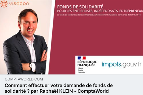 ComptaWorld's tweet photo. Comment effectuer votre demande de fonds de solidarité ? par Raphaël KLEIN https://t.co/46W10SLYCx via @ComptaWorld 

@JoelViseeon 

#ComptaWorld #Viseeon #fondsdesolidarité #aide #entreprises #entrepreneurs #independants #expertcomptable https://t.co/x3BcBCjEwW