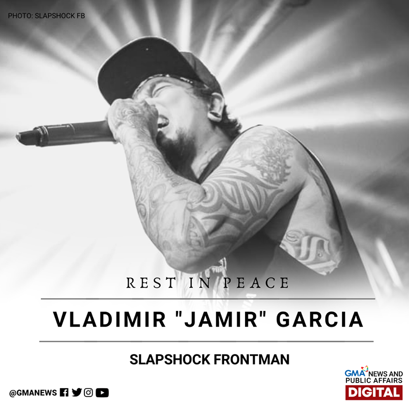 gmanews's tweet photo. Rest in peace, Jamir. 

Slapshock frontman, Vladimir "Jamir" Garcia, has passed away at 42 years old. 

READ: https://t.co/gof1NrUXuc https://t.co/q1dWtEU8Lc