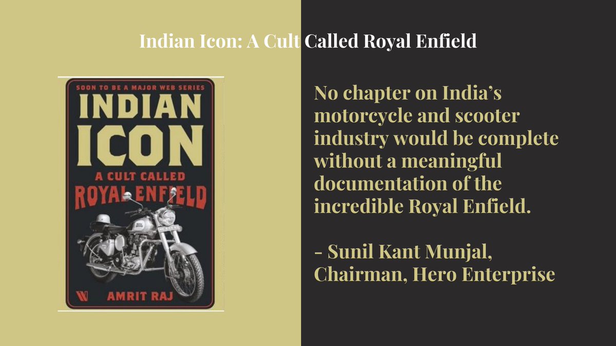 DAY 28 : R O Y A L  E N F I E L DSiddhartha’s vision brought marketing and product together in a uniquely imaginative way, and catapulted the bike to the iconic status it now enjoys.Launchin on 30th Nov@adi2five  :  https://amzn.to/2V65kEV  :  https://amzn.to/3o43a5r 