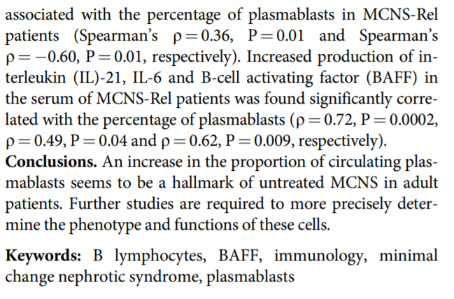 🆕by @audard15 et al:
Circulating plasmablasts and high level of BAFF are hallmarks of minimal change nephrotic syndrome in adults
📖bit.ly/3fCS58i👈
<a href="/CureGn/">CureGN</a> <a href="/nephcure/">NephCure</a>