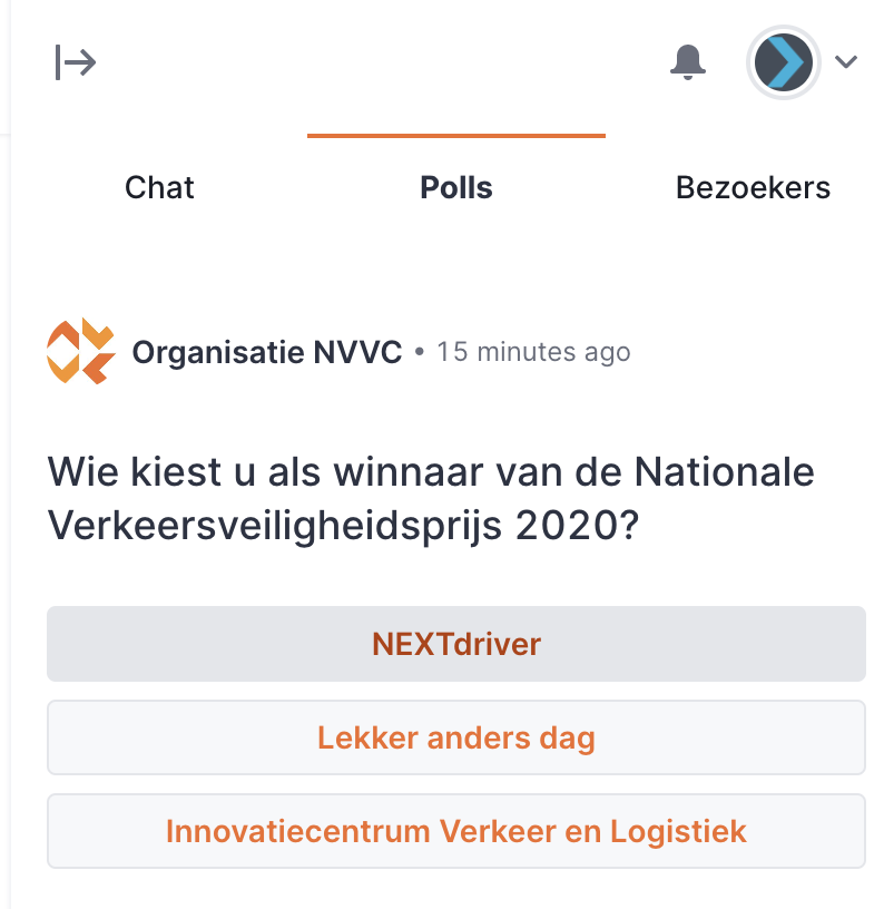 Stemmen doe je rechts bovenin de online conferentietool @NVVC2020 #NVVC2020