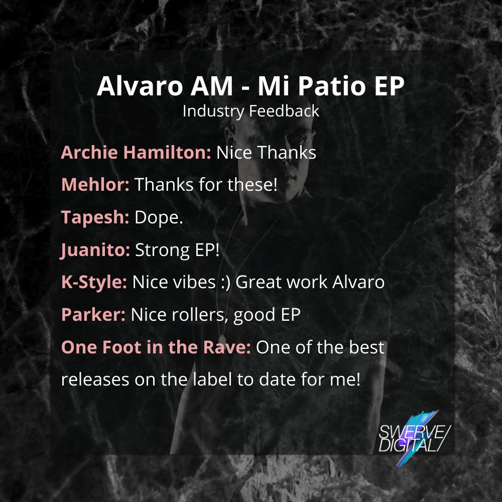 Some nice feedback coming in ahead of the Alvaro AM - Mi Patio EP dropping tomorrow on <a href="/beatport/">Beatport</a>!