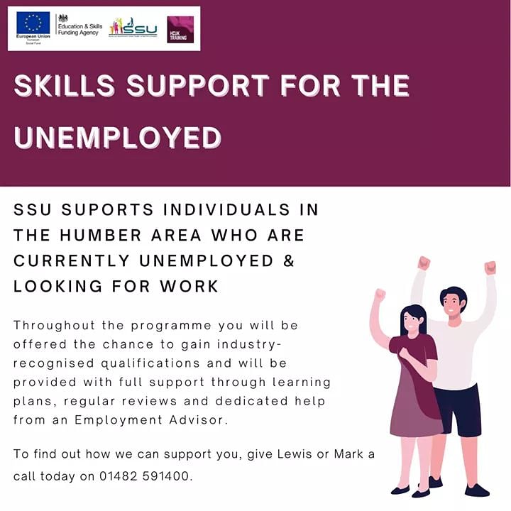 local_training's tweet photo. Our Skills Support for the Unemployed team will provide one to one support to help you find your next role. 

If you are aged 19+ and currently unemployed give the team a shout today! 

#HCUKTraining #SSU #HCUKTrainingSSU #AdultEducation #Education https://t.co/69oa3Vy7Tt
