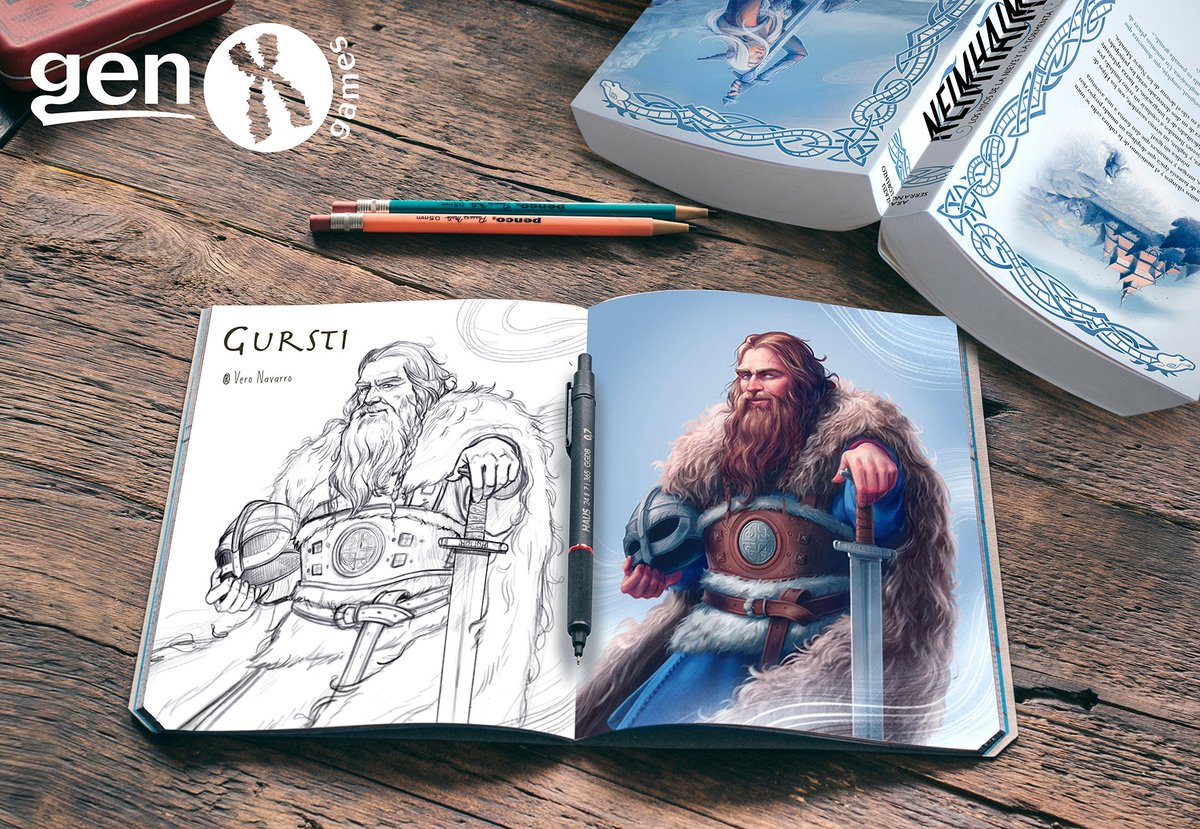 Estoy muy emocionada de presentaros por fin a los personajes que formarán parte del juego de mesa de #Neimhaim

Gursti, es el padre de Ailsa, Señor de los Kranyal, tolerante y amable, pero también temible, ilustrado por @Pepper_Pan