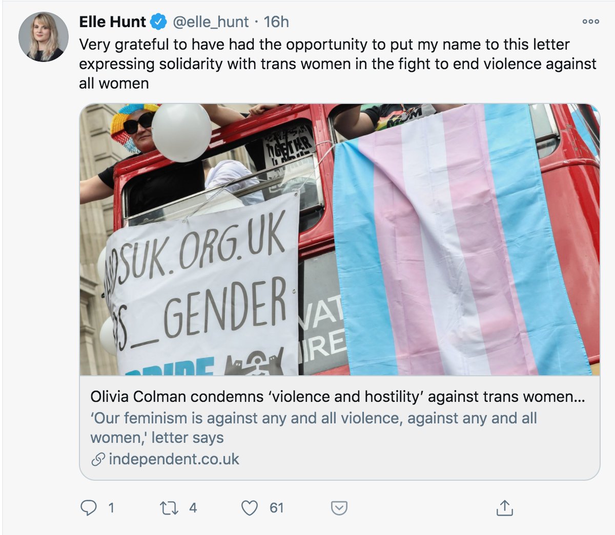 'On this, the day for the elimination of patriarchal violence against women, we, the good maidens, affirm our commitment to the first rule of patriarchy: female people must never be allowed to centre their own needs, experience, or interests because other people matter more.'