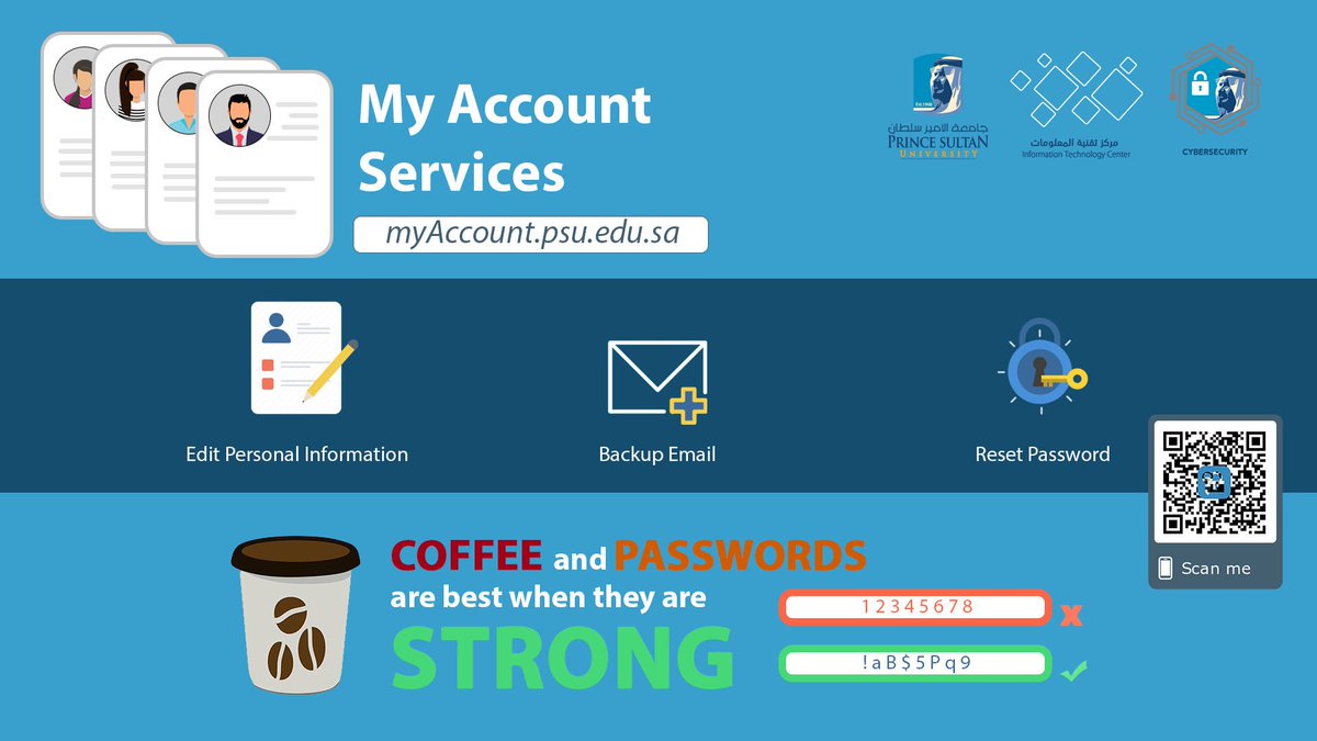 ITCPSU1's tweet image. #ICSD Secure your PSU account with MyAccount. For more information about this service, please refer to these ITC Knowledgebase articles: support.psu.edu.sa/kb/faq.php?cid…