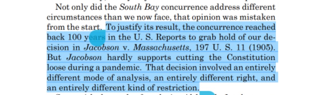 "... But this is the SCOTUS. Even when the Leftists run the place, they kinda feel obligated to try justifying the new rule du jour. So Roberts found this case Jacobson from 1905, pretended he totally misunderstood what it ACTUALLY meant, and pretended it supported his wokeness."