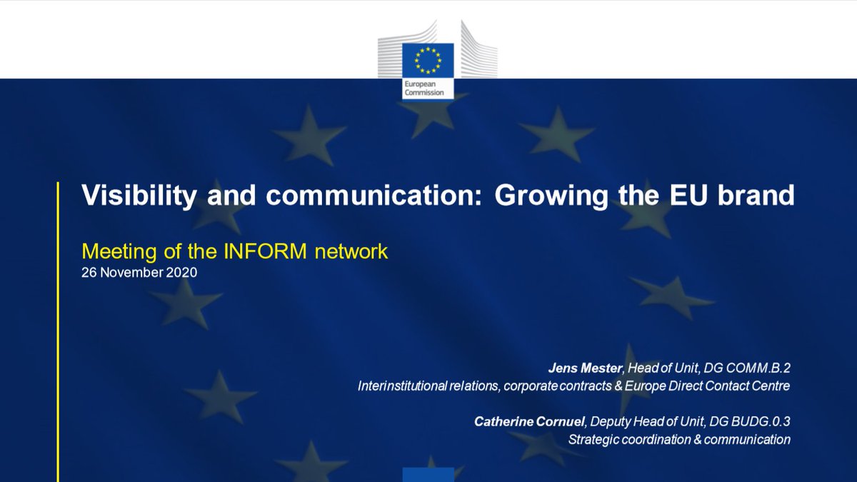 EUinmyRegion's tweet photo. How can we make the #EU🇪🇺 more visible, understandable and "accepted"?
"Growing the EU brand" by @JensMesterEU 
Follow now on https://t.co/45awf55yTH 
at the #InformInio meeting https://t.co/NLAr6cg0nK