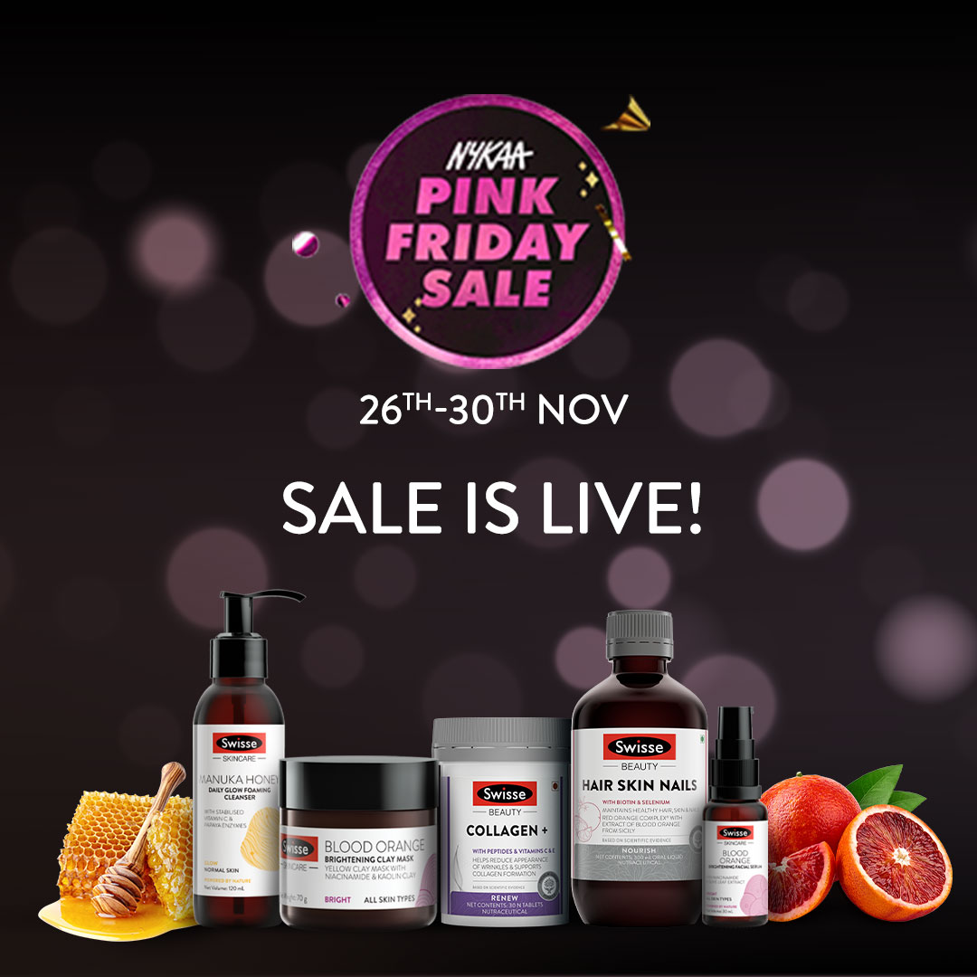 SwisseIndia's tweet photo. Shout out to all the ladies. The Nykaa Pink Friday Sale is back! Get up to 45% off and a cleanser free. Offer valid on orders for Rs. 1499 &amp; above.
Hurry, check out the offers now. https://t.co/dYnDjksZLJ
#NykaaPinkFridaySale #sale #beauty #skincare https://t.co/h8P3DYXLLc