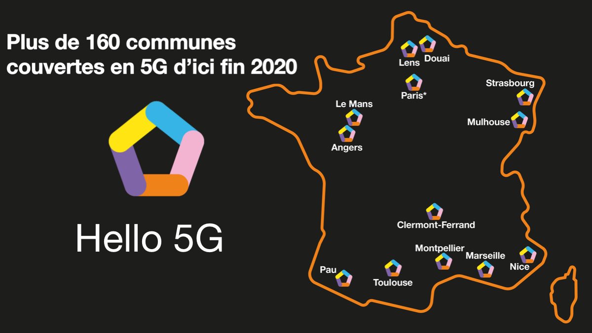 Êtes vous prêt pour la #5G ?

Chez <a href="/Orange_France/">Orange France</a> nous sommes prêts !

🏁 Lancement le 3/12 
📍 Dans 15 communes en France 
📍 Puis dans + 160 communes avant fin 2020 ! 
⏱ Des Debit 3x à 4x plus rapide ! 
📶 De la vraie 5G sur la bande 3,5GHz 
🛍 Avec des offres 5G dès 24,99€